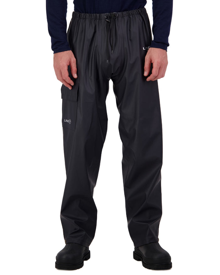 Navy Coloured Line 7 Mens Aqua Max Waterproof Overtrouser on white background #colour_navy