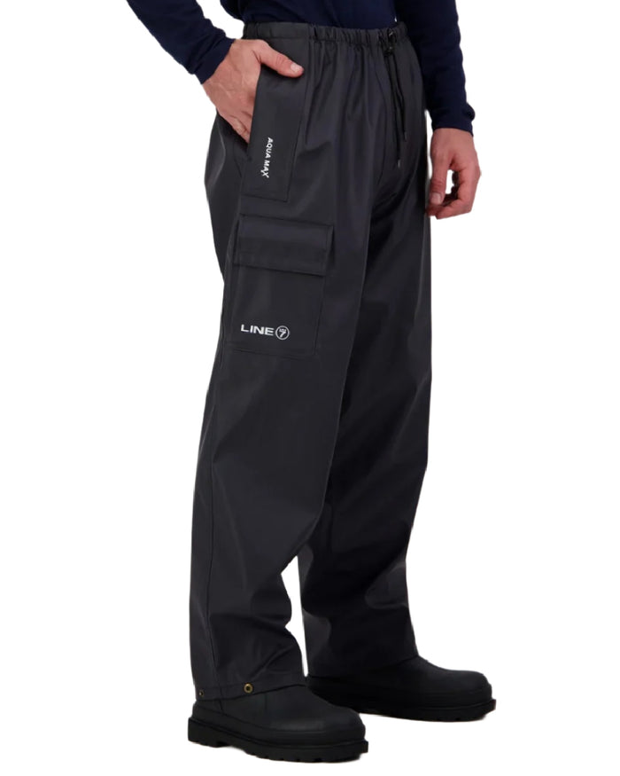 Navy Coloured Line 7 Mens Aqua Max Waterproof Overtrouser on white background #colour_navy