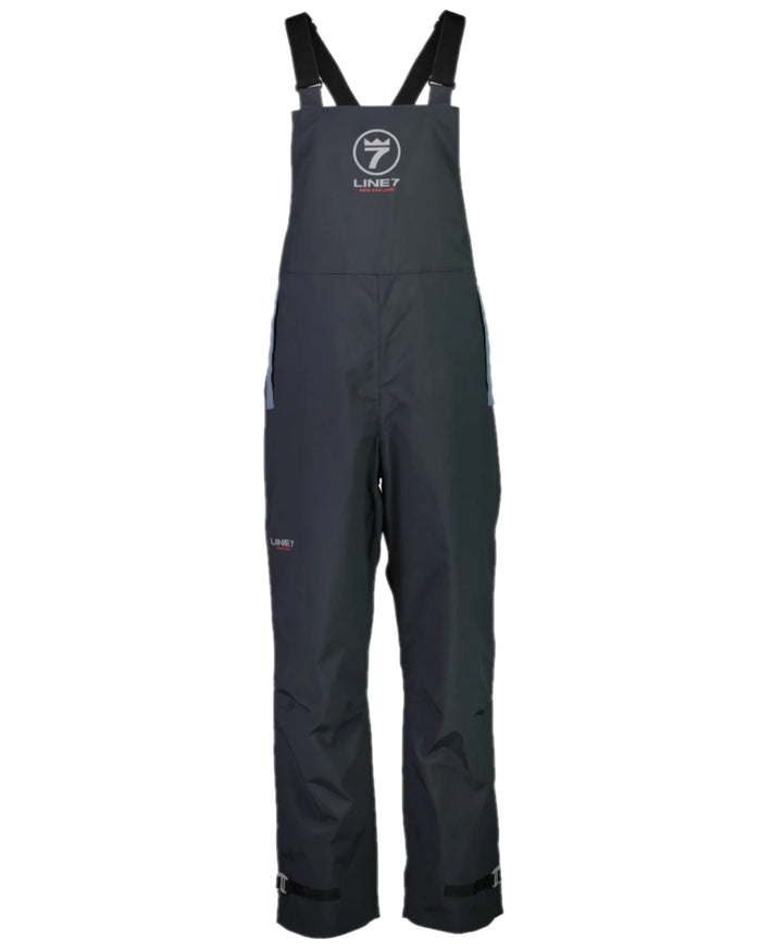 Stormy Weather Ebony Coloured Line 7 Mens Storm Armour10 Waterproof 2 Layer Bib Overtrouser on white background #colour_stormy-weather-ebony
