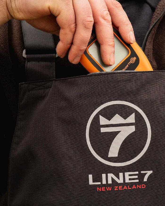 Black Coloured Line 7 Mens Storm Pro 20 Bib Pant V2 on white background #colour_black