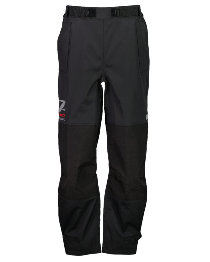 Black coloured Line 7 Mens Territory Storm Pro20 Waterproof Overtrouser on white background #colour_black