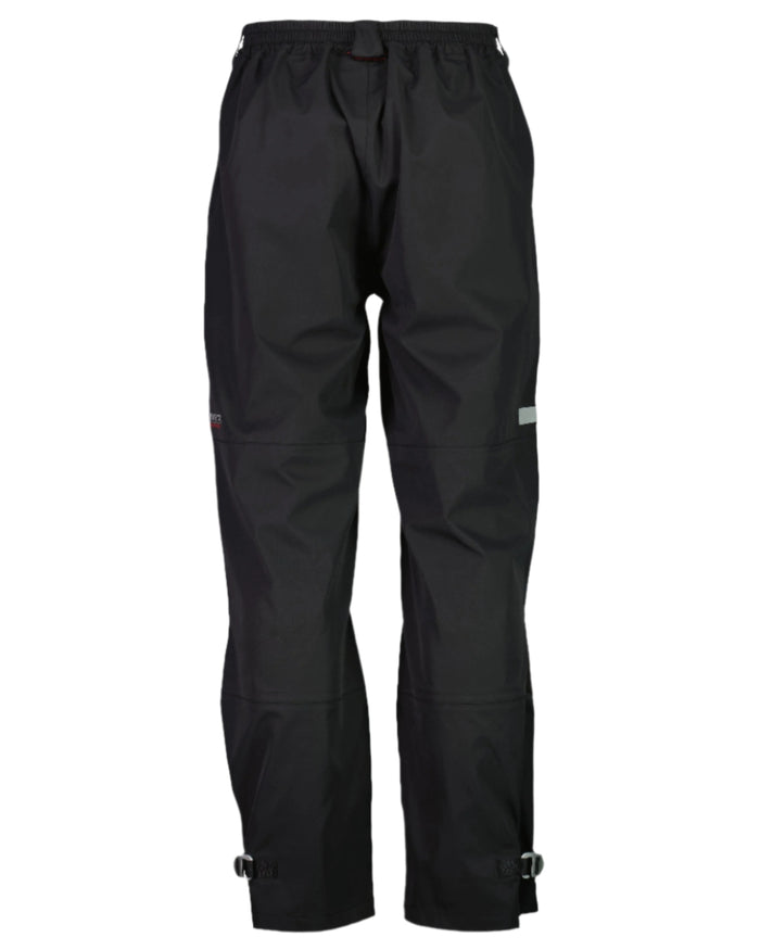Black coloured Line 7 Mens Territory Storm Pro20 Waterproof Overtrouser on white background #colour_black