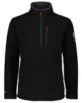 Black Coloured Line 7 Mens Territory Wind Pro Half Zip Fleece Jacket on white background #colour_black