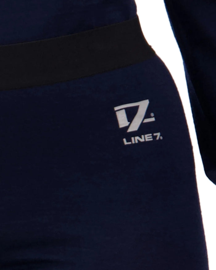 Midnight Coloured Line 7 Merino Leggings on white background #colour_midnight