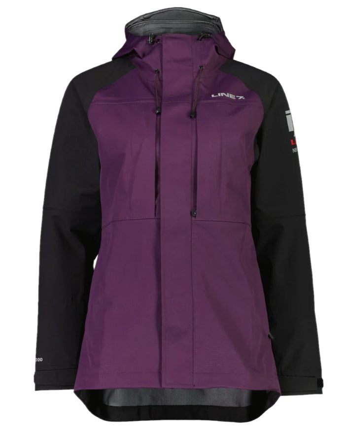 Blackberry Black Colour Line 7 Womens Territory Storm Pro20 Waterproof Jacket on white background #colour_blackberry-black