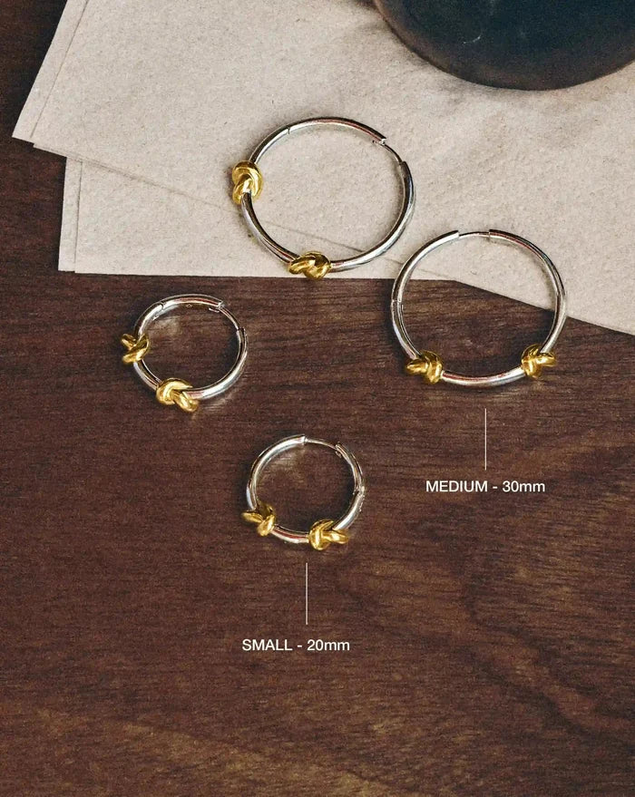 Lucy Williams Knot Small Hoop Earrings | Mixed Metal Earrings Missoma