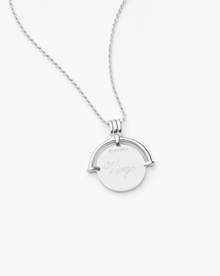 Lucy Williams Medium Engravable Roman Arc Coin Necklace | Silver Plated Necklaces Missoma