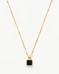 Lucy Williams Square Onyx Gemstone Necklace | 18ct Gold Plated Vermeil/Black Onyx Necklaces Missoma