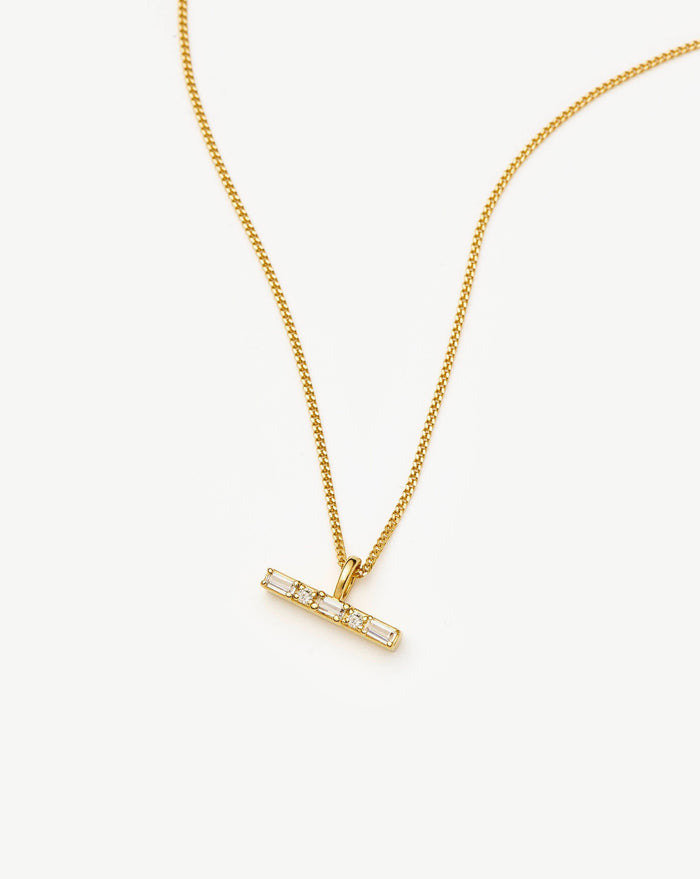 Lucy Williams T-Bar Stone Pendant Necklace | 18ct Gold Vermeil Necklaces Missoma