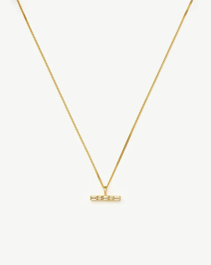 Lucy Williams T-Bar Stone Pendant Necklace | 18ct Gold Vermeil Necklaces Missoma
