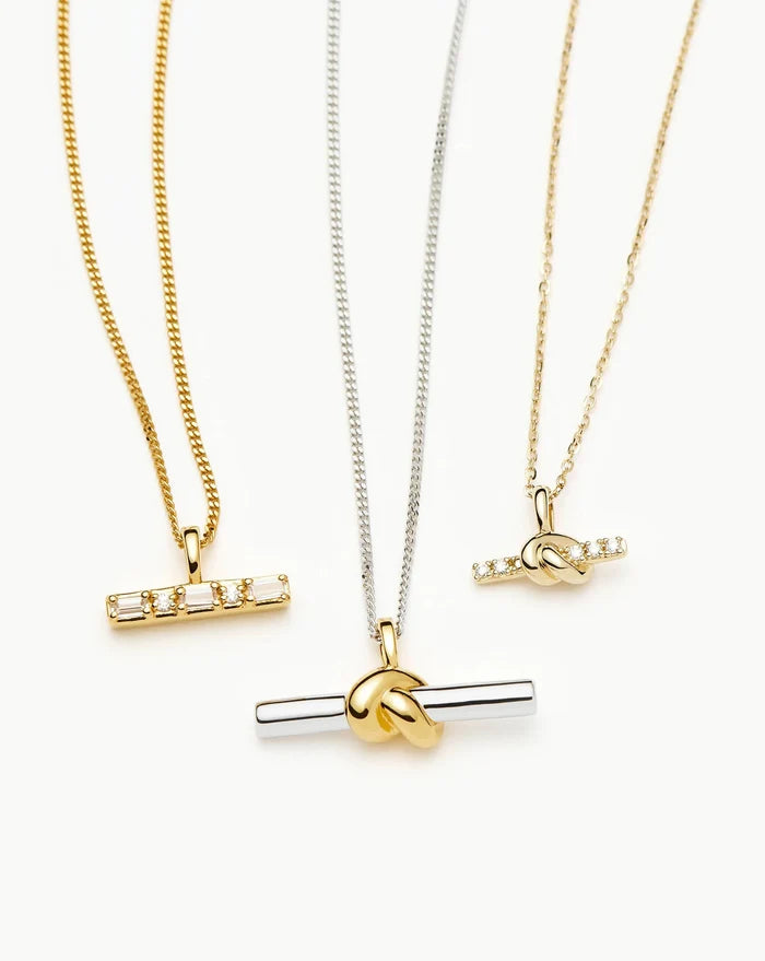 Lucy Williams T-Bar Stone Pendant Necklace | 18ct Gold Vermeil Necklaces Missoma