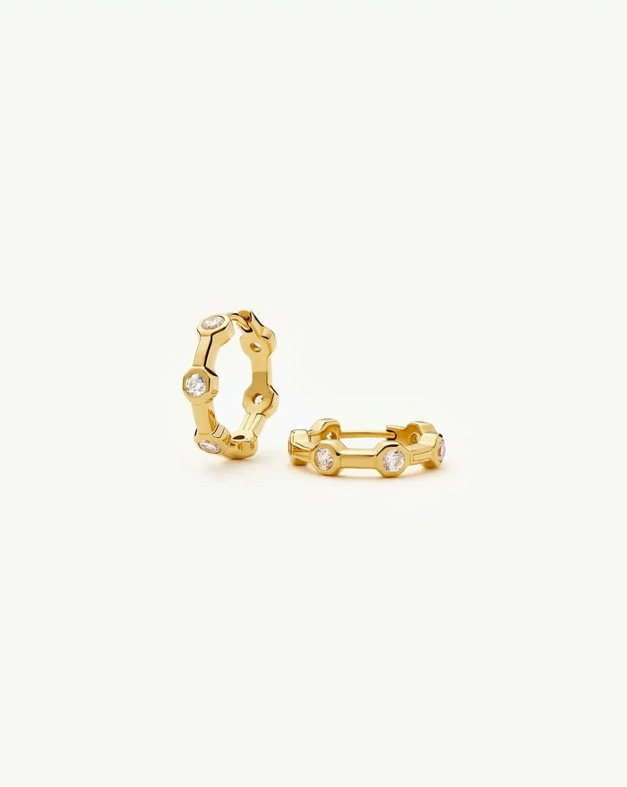 Lucy Williams Tennis Small Hoop Earrings | 18ct Gold Plated Earrings Missoma
