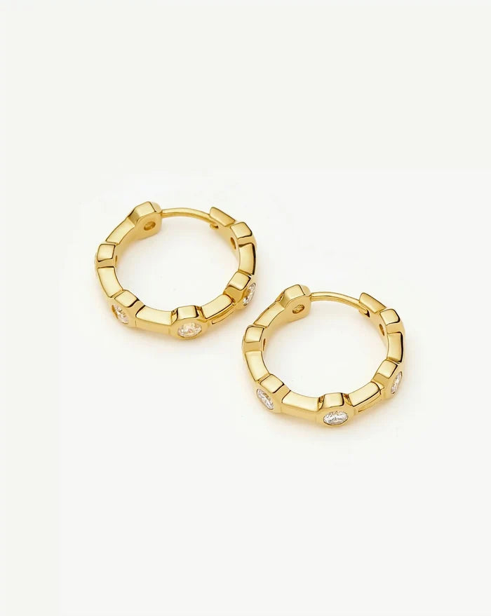 Lucy Williams Tennis Small Hoop Earrings | 18ct Gold Plated Earrings Missoma
