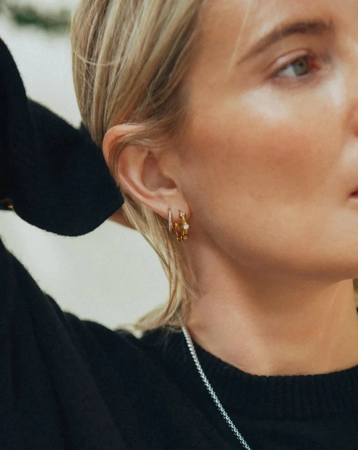 Lucy Williams Tennis Small Hoop Earrings | 18ct Gold Plated Earrings Missoma