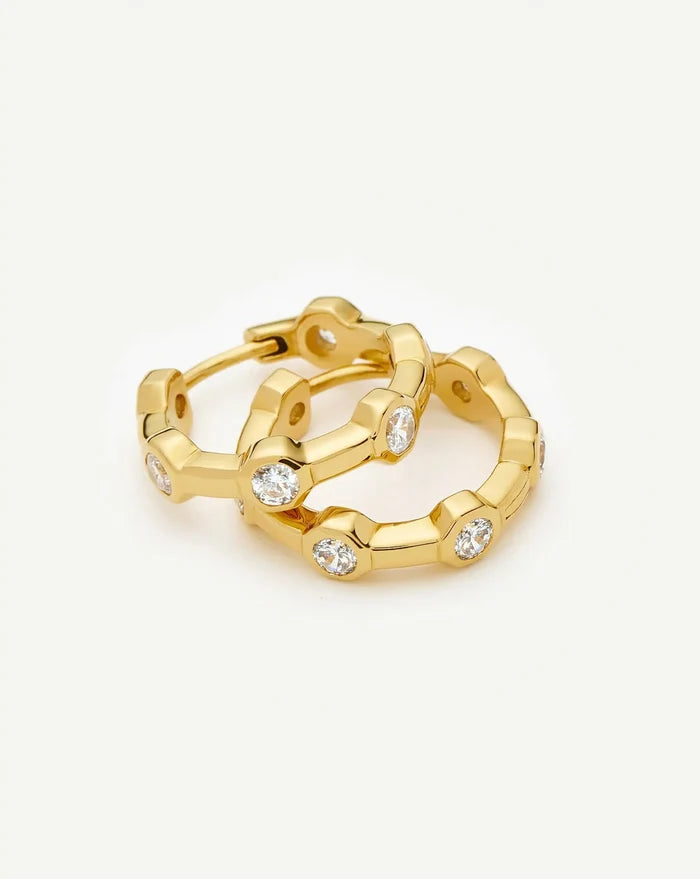 Lucy Williams Tennis Small Hoop Earrings | 18ct Gold Plated Earrings Missoma