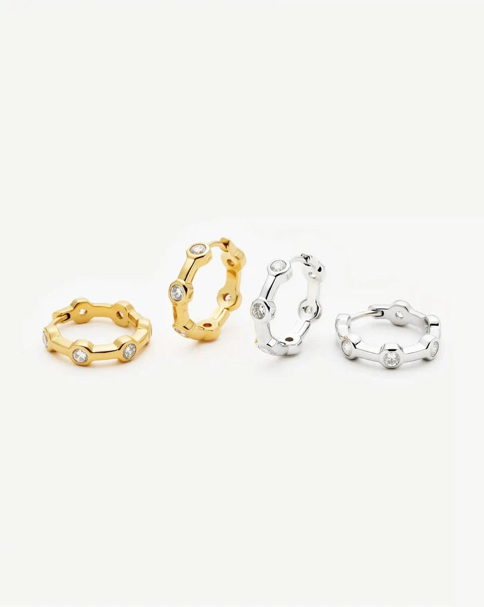 Lucy Williams Tennis Small Hoop Earrings | 18ct Gold Plated Earrings Missoma
