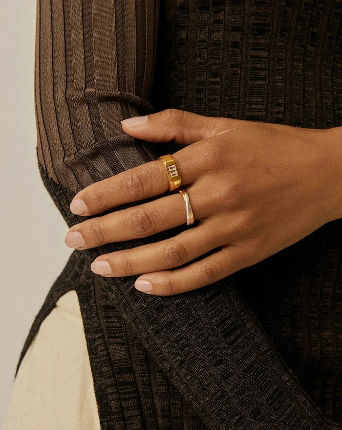 Lucy Williams Triple Stone Chunky Ring | 18ct Gold Plated Rings Missoma