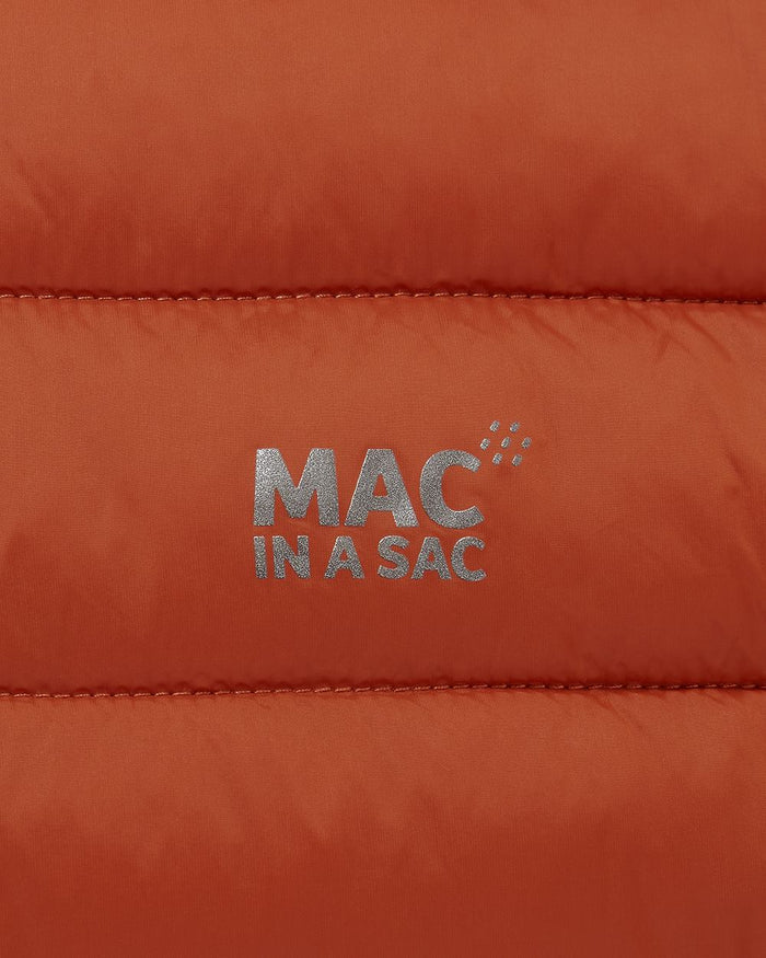 Burnt Orange Coloured Mac In A Sac Mens Synergy Gilet on white background #colour_burnt-orange