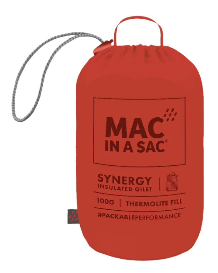 Burnt Orange Coloured Mac In A Sac Mens Synergy Gilet on white background #colour_burnt-orange