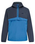 Navy Blue coloured Mac In A Sac Nomad Waterproof Half Zip Jacket on white background #colour_navy-blue