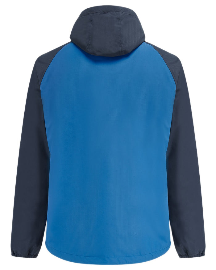 Navy Blue coloured Mac In A Sac Nomad Waterproof Half Zip Jacket on white background #colour_navy-blue