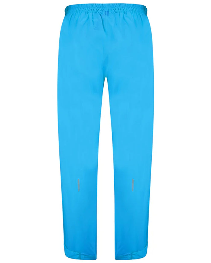 Neon Blue coloured Mac In A Sac Origin Packable Full Zip Overtrousers on white background #colour_neon-blue