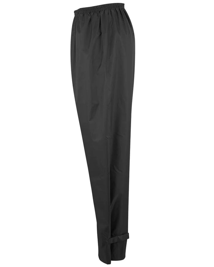 Black coloured Mac In A Sac Origin Packable Waterproof Overtrousers on white background #colour_black