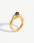 Marina Double Rope Gemstone Ring | 18ct Gold Plated Vermeil/Black Onyx Rings Missoma