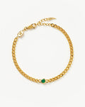 Birthstone Chain Bracelet - May | 18ct Gold Plated Vermeil/Dyed Green Chalcedony Bracelets Missoma