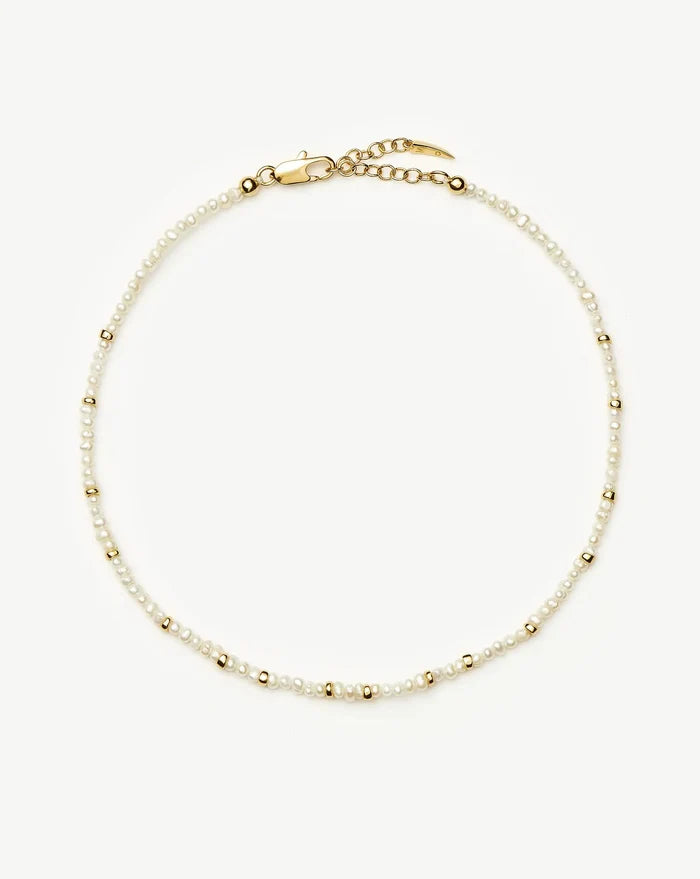 Micro Pearl Beaded Anklet | 18ct Gold Plated/Pearl Anklets Missoma