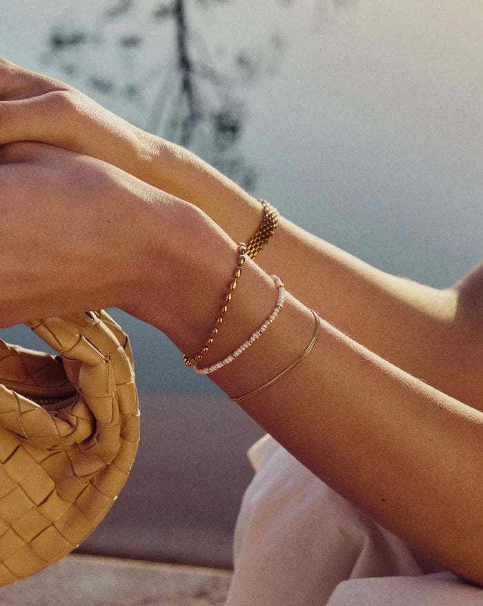 Micro Pearl Beaded Bracelet | 18ct Gold Plated/Pearl Bracelets Missoma