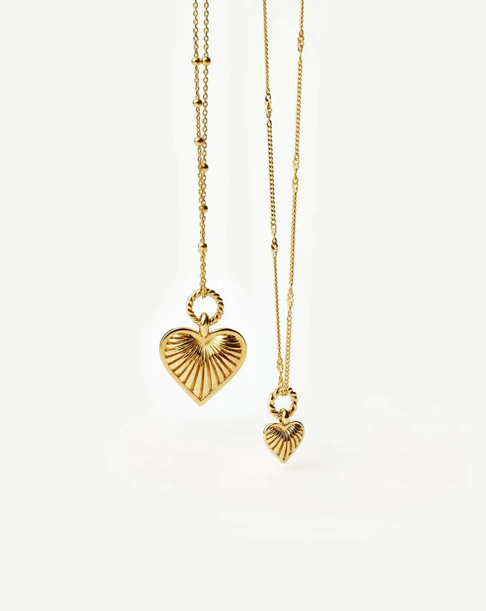 Mini Ridge Heart Charm Pendant Necklace | 18ct Gold Plated Necklaces Missoma