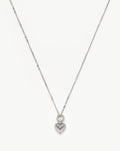 Mini Ridge Heart Charm Pendant Necklace | Silver Plated Necklaces Missoma