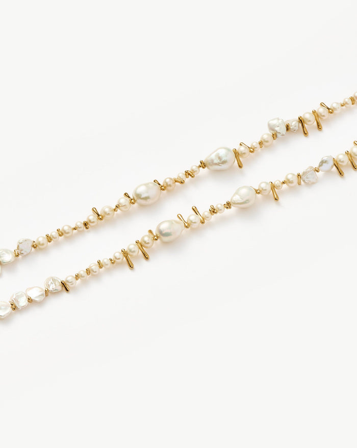 Mixed Pearl Statement Beaded Bracelet | 18ct Gold Plated/Pearl Bracelets Missoma