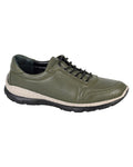 Olive Coloured Mod Comfys Womens Lace Up Flexi Comfort Shoes on White Background
#colour_olive