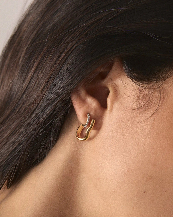 Molten Classic Small Hoop Earrings | 18ct Gold Plated Earrings Missoma