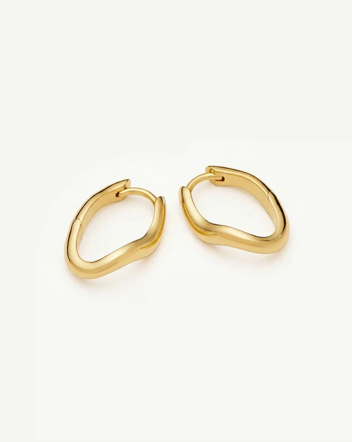 Molten Classic Small Hoop Earrings | 18ct Gold Plated Earrings Missoma