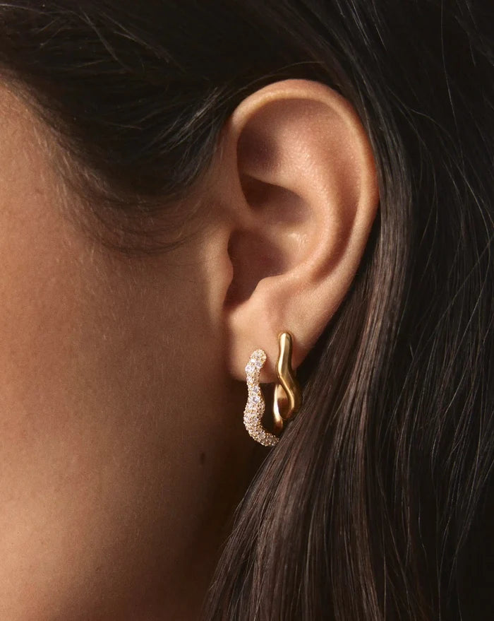 Molten Classic Small Hoop Earrings | 18ct Gold Plated Earrings Missoma