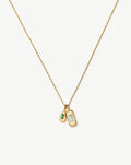 Molten Gemstone Bean Pendant Necklace | 18ct Gold Plated/Blue and Green Onyx Necklaces Missoma