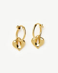Molten Heart Charm Hoop Earrings | 18ct Gold Vermeil Earrings Missoma
