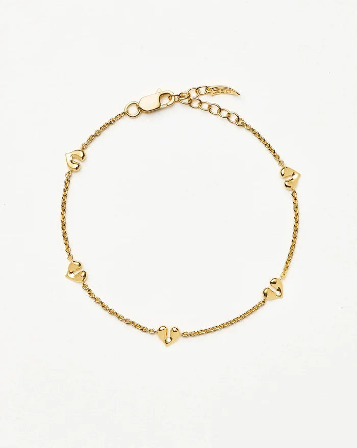 Molten Heart Mini Charm Bracelet | 18ct Gold Vermeil Bracelet Missoma
