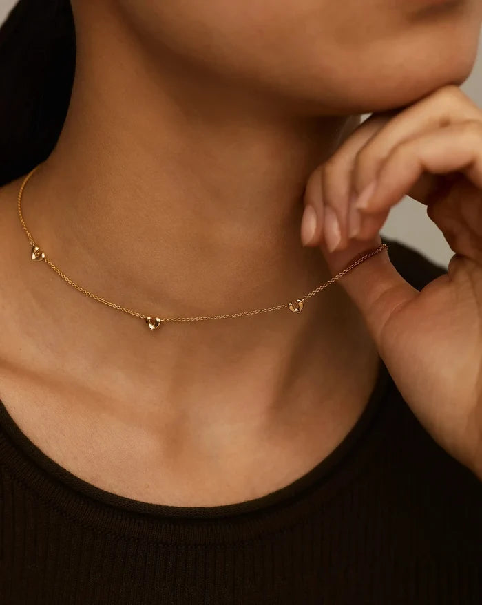 Molten Heart Mini Charm Choker | 18ct Gold Vermeil Necklaces Missoma
