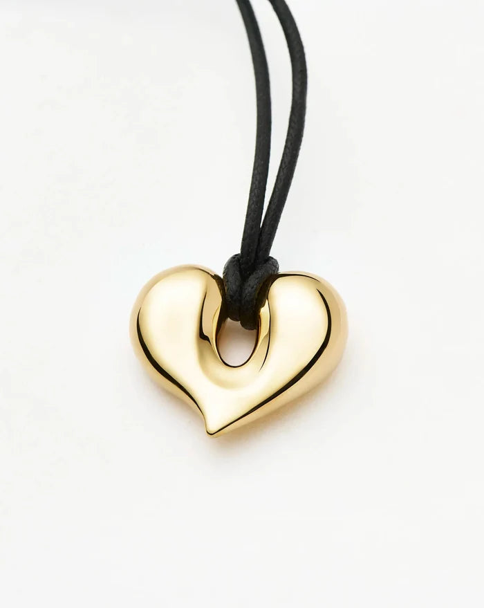 Molten Heart Pendant Cord Necklace | 18ct Gold Plated Necklace Missoma