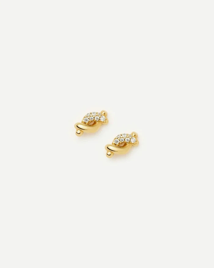 Molten Snow Stud Earrings | 18ct Gold Vermeil/Cubic Zirconia Earrings Missoma