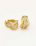 Molten Snow Triple Small Hoop Earrings | 18ct Gold Plated/Cubic Zirconia Earrings Missoma