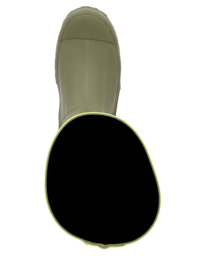 Olive Lime Green Coloured Muck Boots Harvester Tall Boots on white background #colour_olive-lime-green