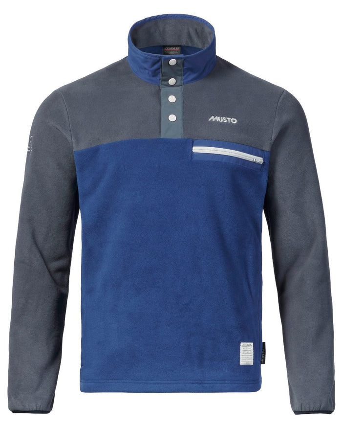 Blueprint Ombre Print Coloured Musto 64 Fleece Pullover On A White Background #colour_blueprint-ombre-blue