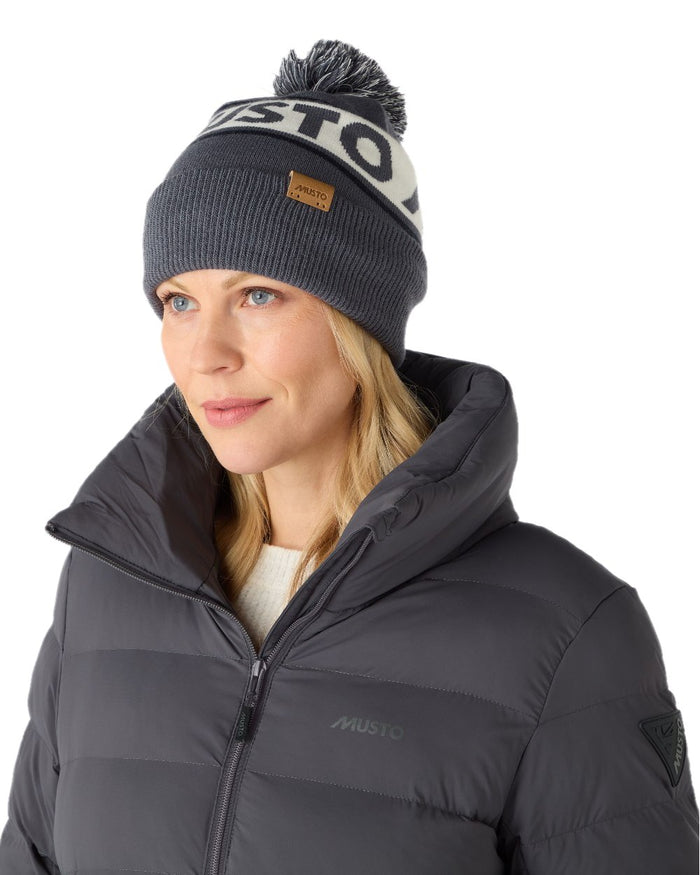 Ombre Blue Coloured Musto Bobble Hat on white background #colour_ombre-blue