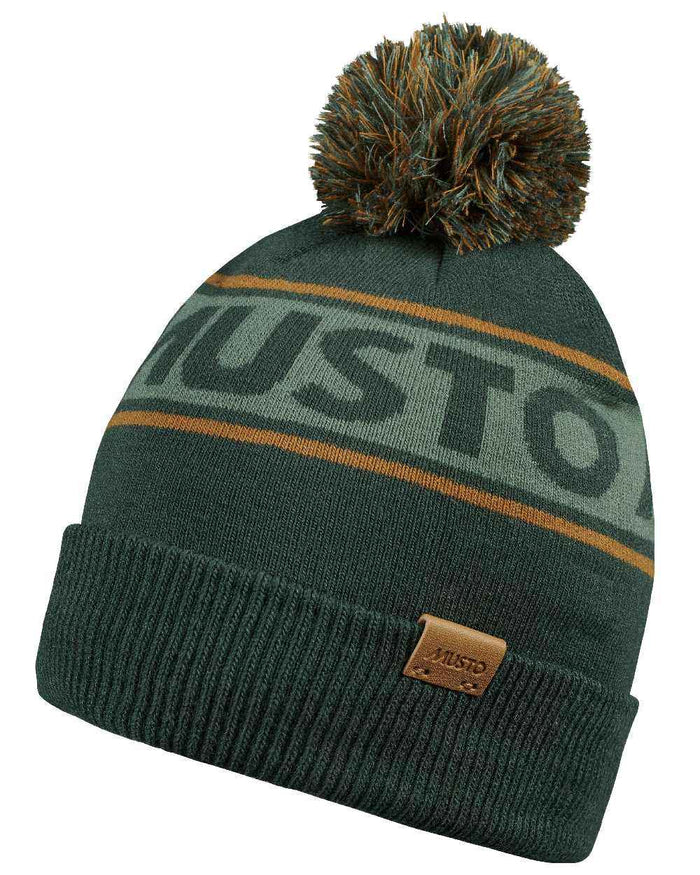 Darkest Spruce Coloured Musto Bobble Hat on white background #colour_darkest-spruce
