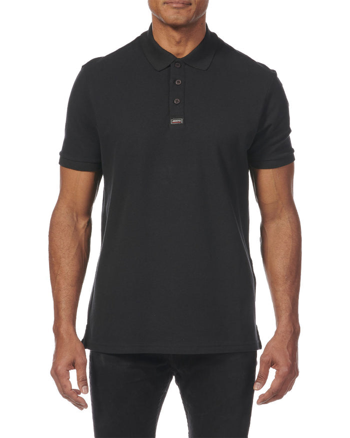 Black coloured Musto Essential Pique Polo Shirt on White background #colour_black